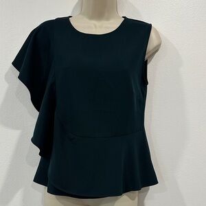 Morgan de Toi Chic Dark Teal Asymmetrical Women's Blouse